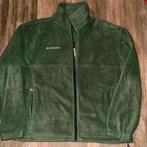 MENS‎ COLUMBIA SPORTSWEAR COMPANY XL ZIP- UP FLEECE olive green
